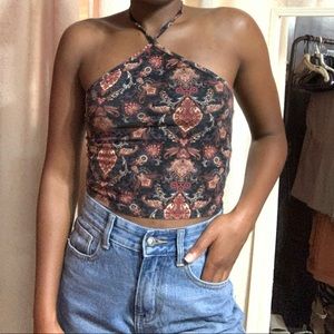 Paisley printed halter top